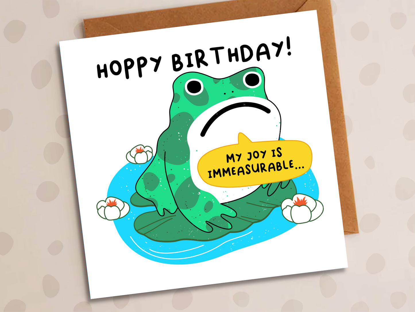 My Joy Is Immeasurable Card, Hoppy Birthday, Frog