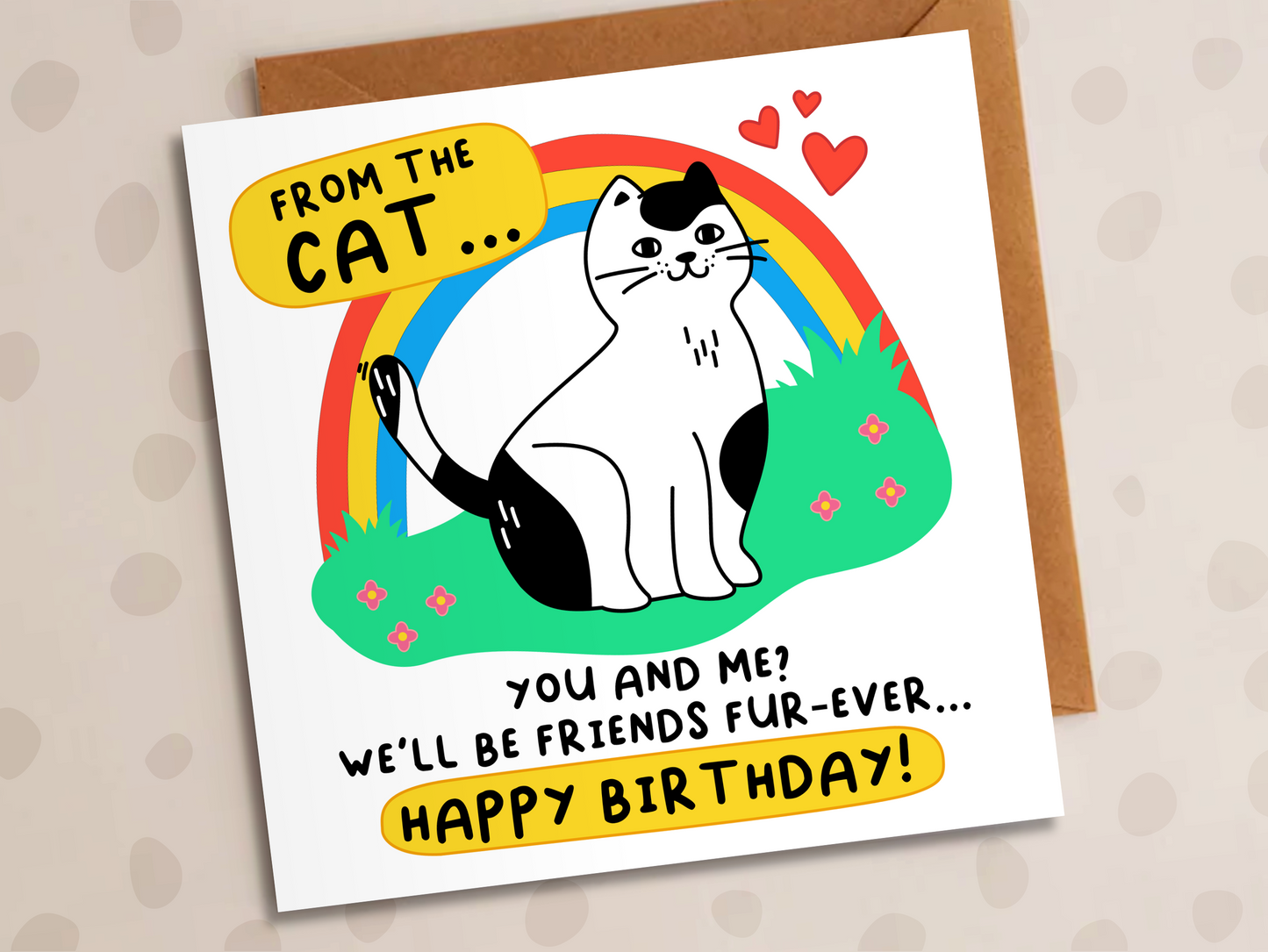 Friends Fur-Ever Card, Birthday, From The Cat