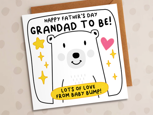 New Grandad To Be Card, Father's Day, Bear