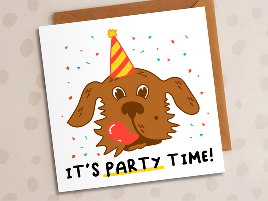 It's Party Time Card, Birthday, Dog