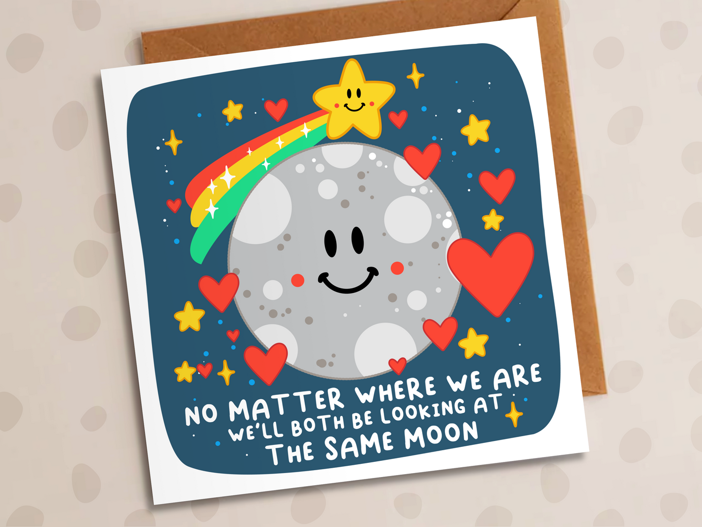 No Matter Where We Are Moon Card, Anniversary, Moon