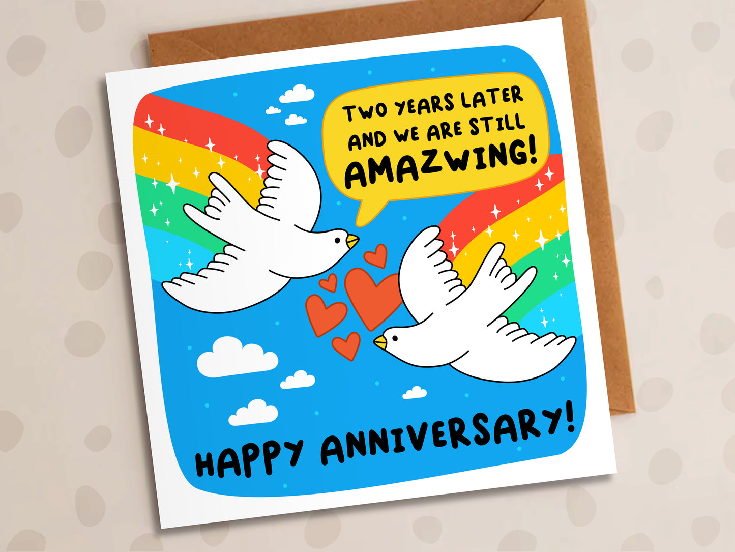 We Are Still Amazwing Card, Personalised Anniversary Year, Cute Bird