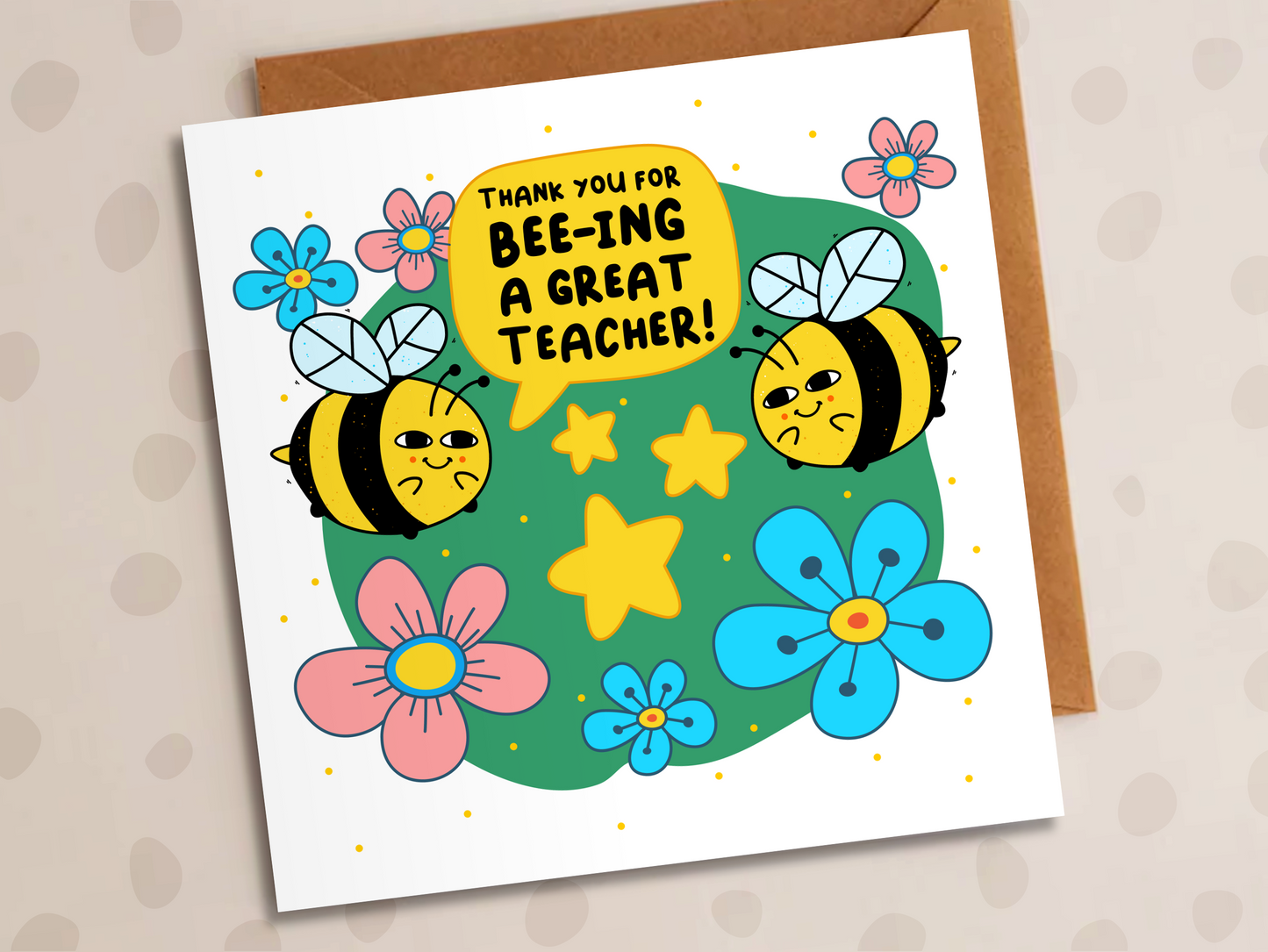 Thanks For Bee-ing A Great Teacher Card, Thank-You, Bee