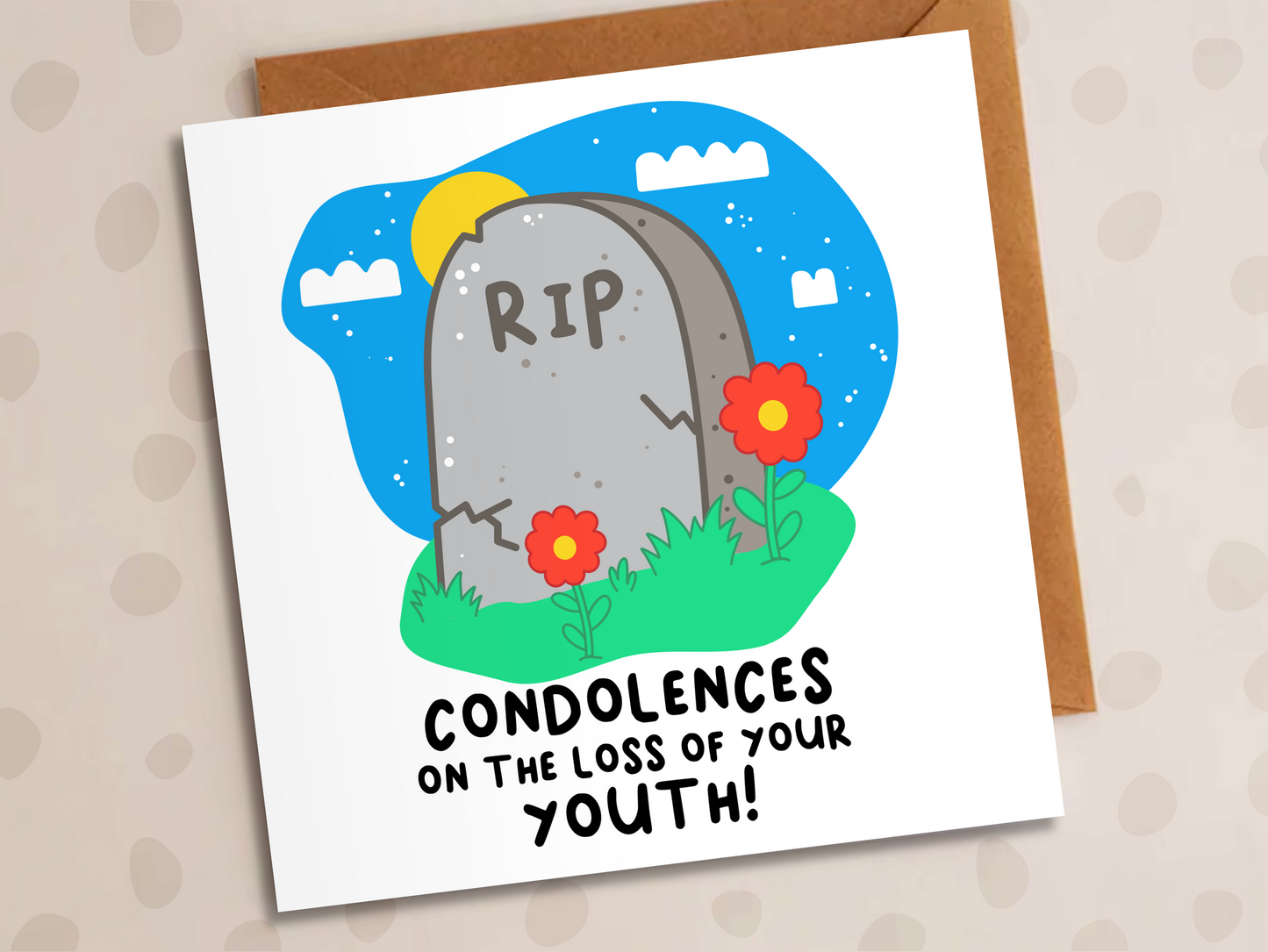 Loss Of Your Youth Card,  Birthday, Gravestone