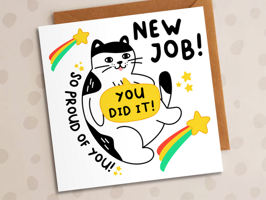 Proud of You Card, Congratulations, New Job, From The Cat