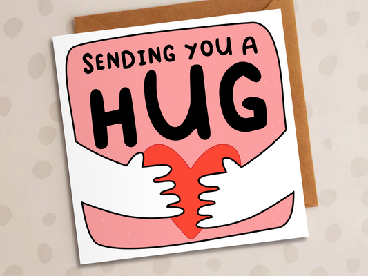 Sending You A Hug Card, Sympathy, Heart
