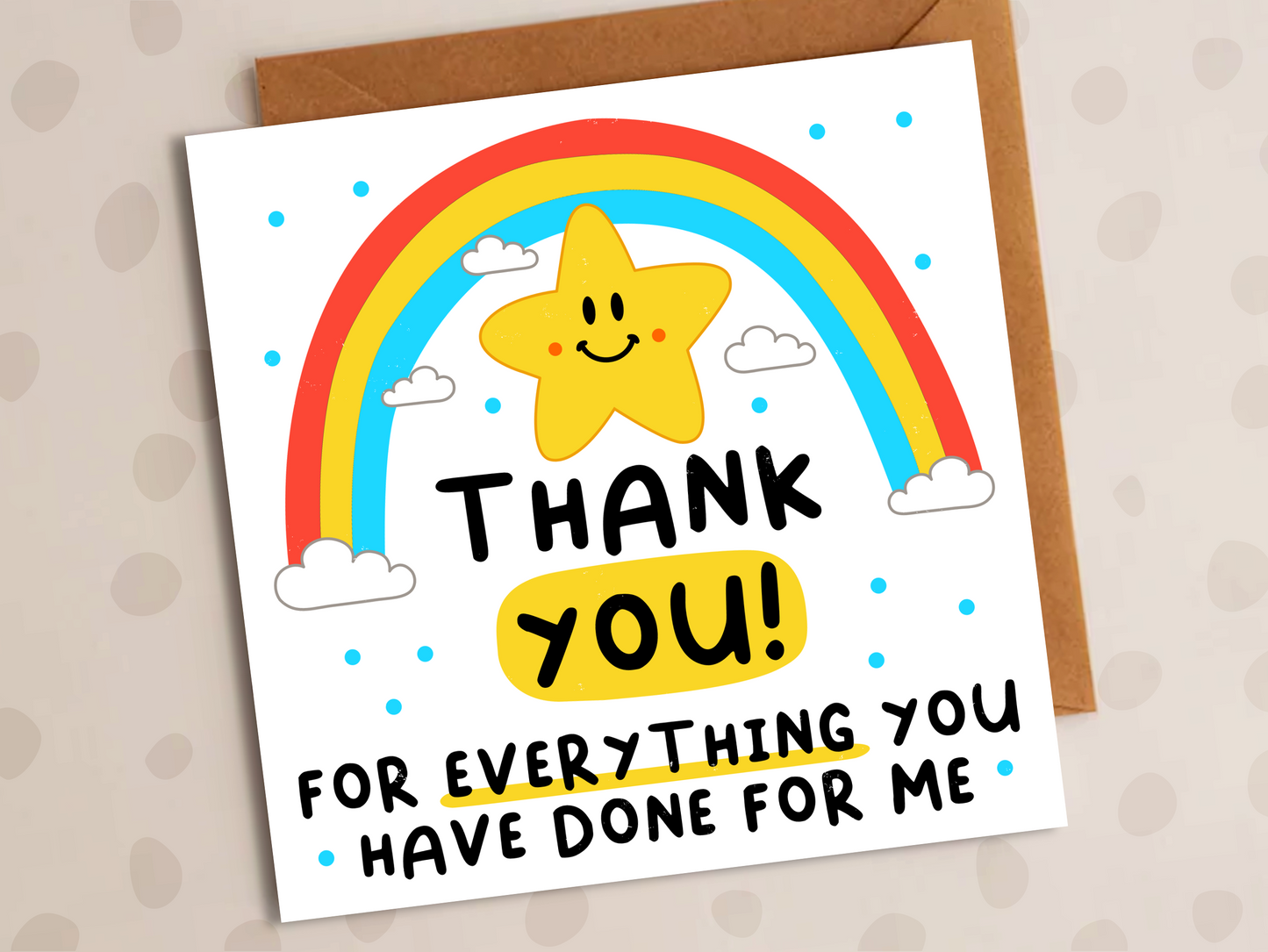 Thank You For Everything Card, Thank-You, Rainbow