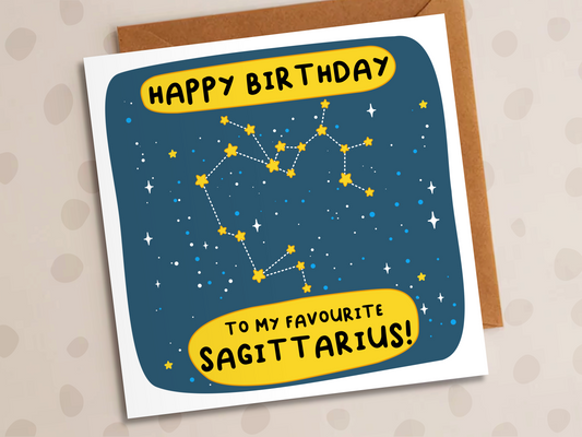 To My Favourite Sagittarius Card, Birthday, Sagittarius