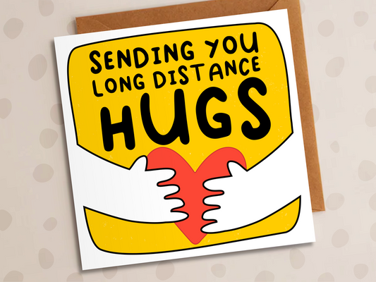 Sending You Long Distance Hugs Card, Thinking Of You, Heart