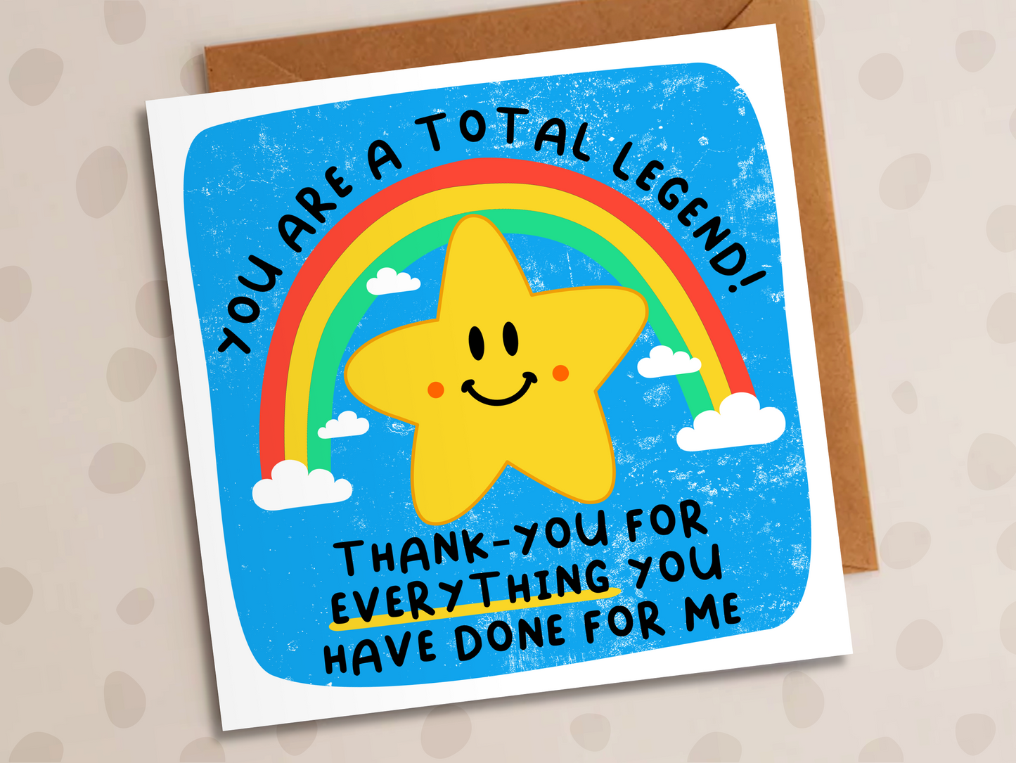You Are A Total Legend Card, Thank-You, Star