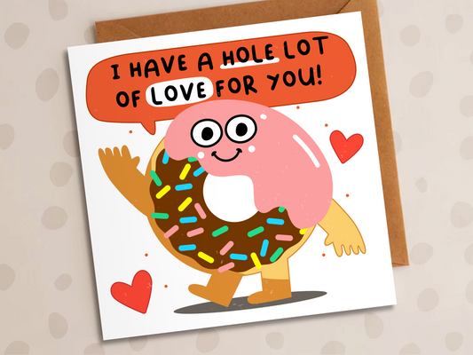 Hole Lot Of Love For You Card, Anniversary, Donut