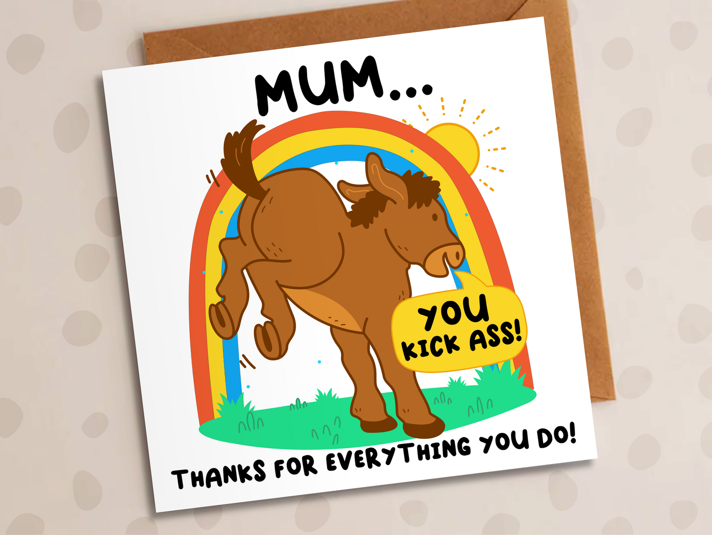 Mum, Thanks For Everything You Do Card, Thank-You, Equine