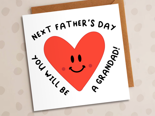 Next Father's Day You Will Be A Grandad Card, Father's Day, New Grandad To Be