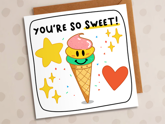 You're So Sweet Card, Thank-You, Ice-Cream