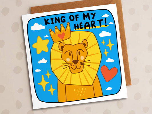 King Of My Heart Card, Anniversary, Lion