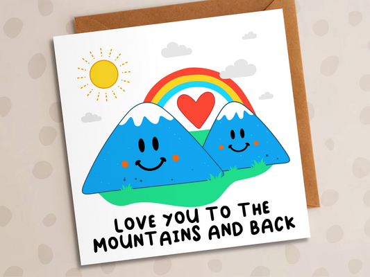 Love You To The Mountains And Back Card, Anniversary, Mountains