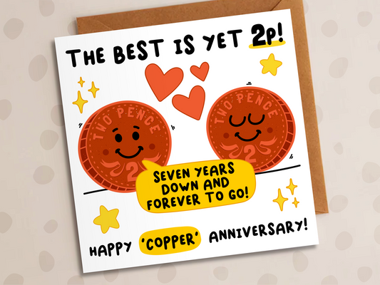 The Best Is Yet 2p Card, Copper Wedding Anniversary