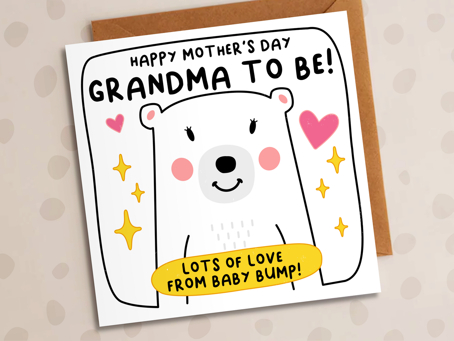 New Grandma To Be Card, Mother's Day, Bear