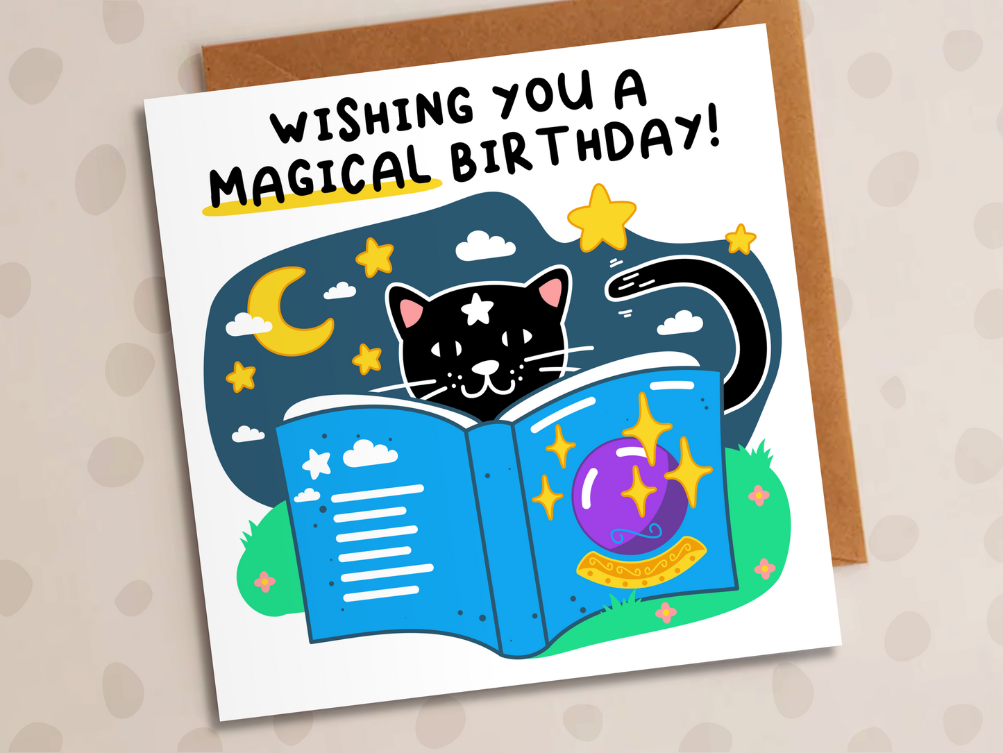Wishing You A Magical Birthday Card, Birthday, Cat