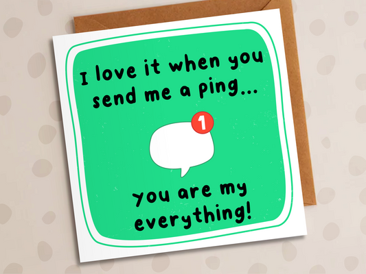 Love It When You Send Me A Ping Card, Anniversary, Message
