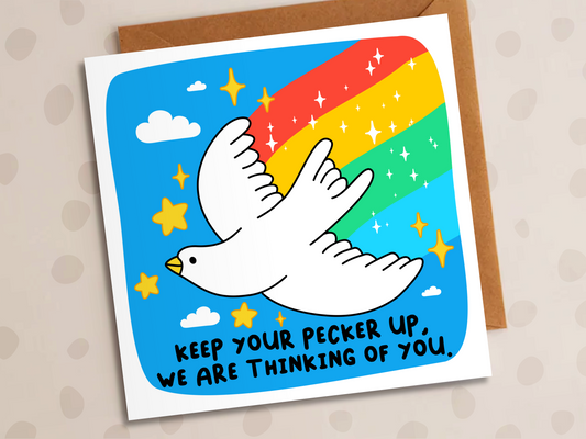 Keep Your Pecker Up Card, Sympathy, Empathy, Bird