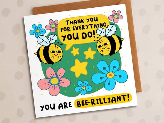 You're Bee-rilliant Card, Thank-You, Bee