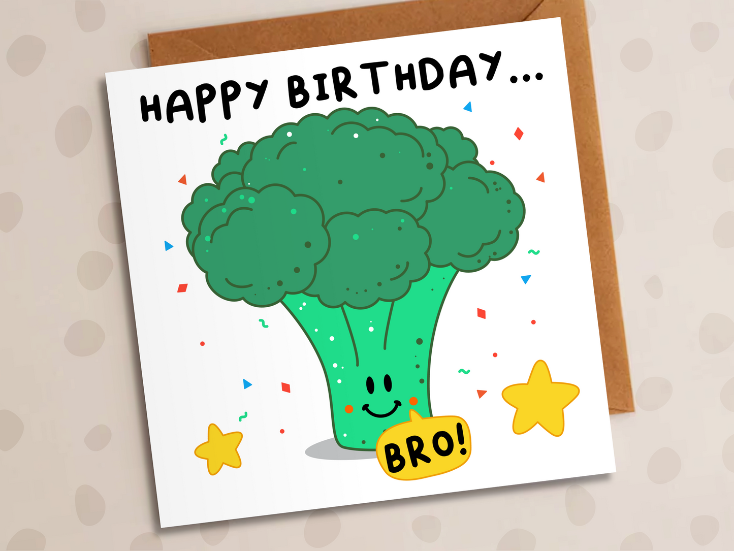 Happy Birthday Bro Card, Birthday, Broccoli