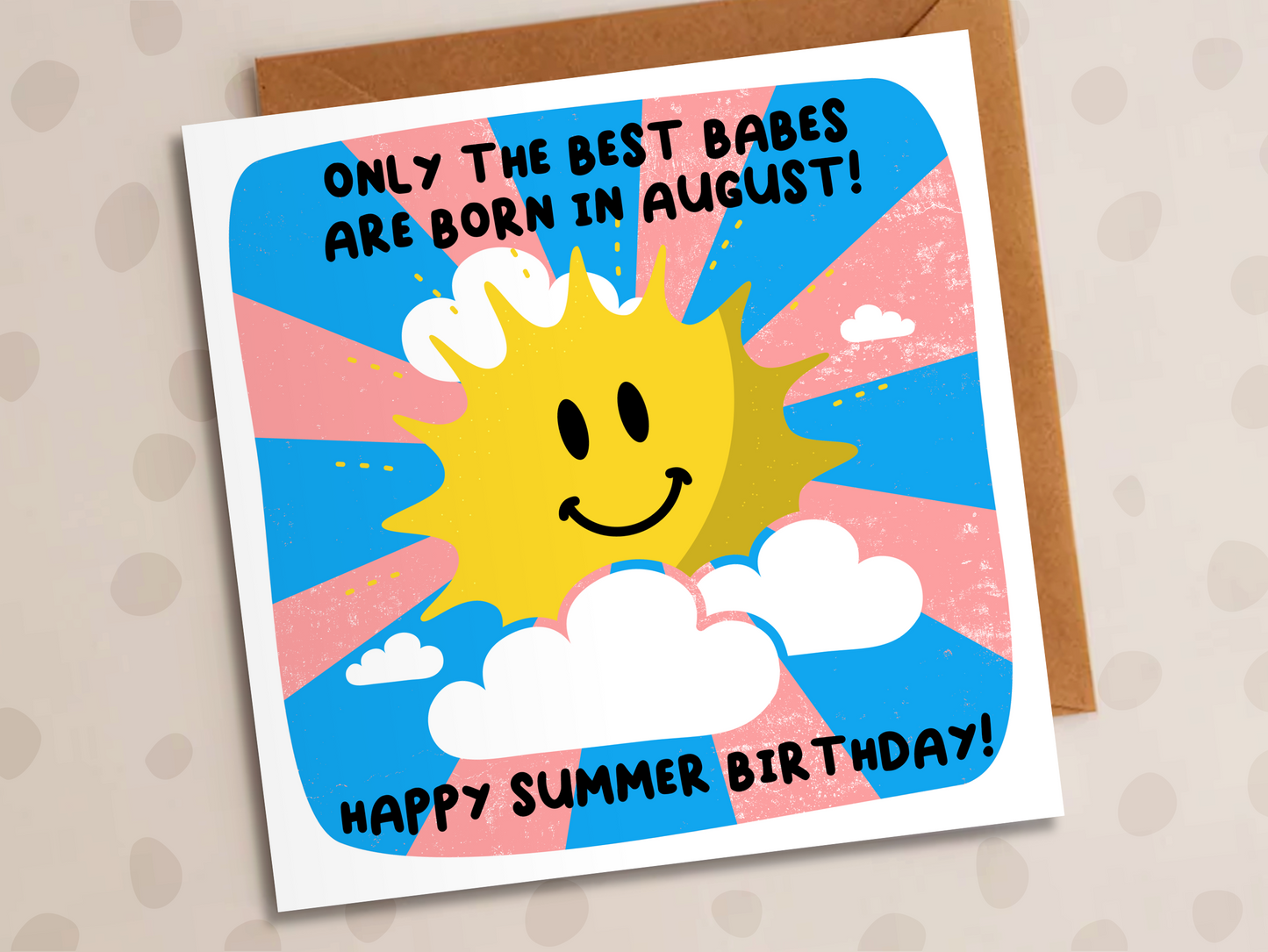 Best Babes Born In August Card, Birthday, Sun