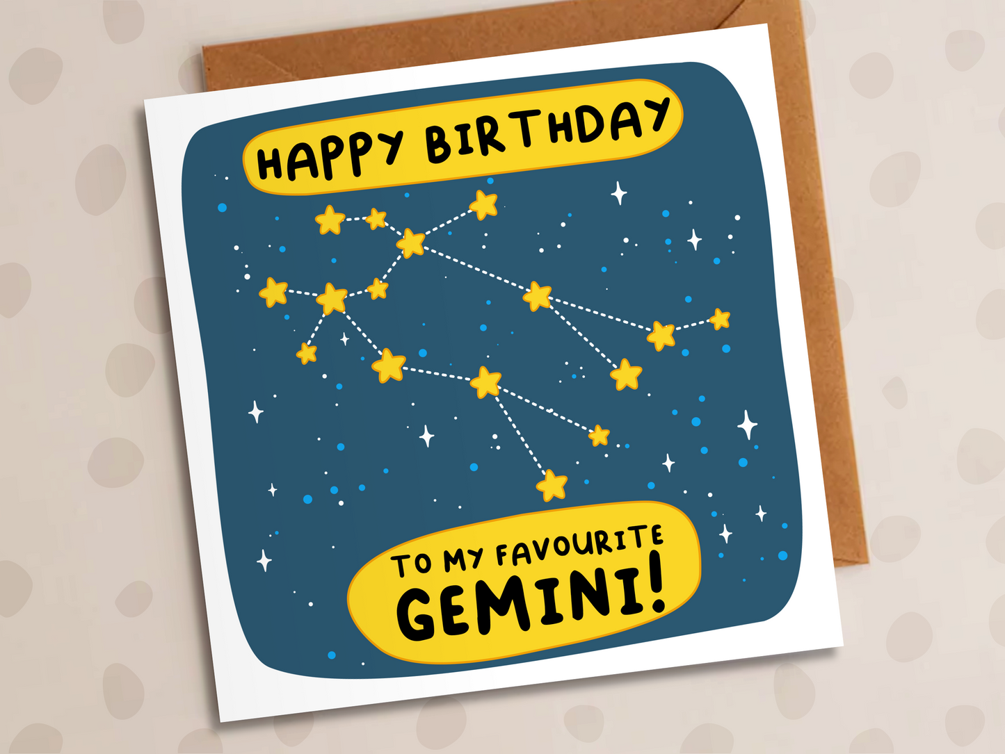Happy Birthday To My Favourite Gemini Card, Birthday, Astronomy