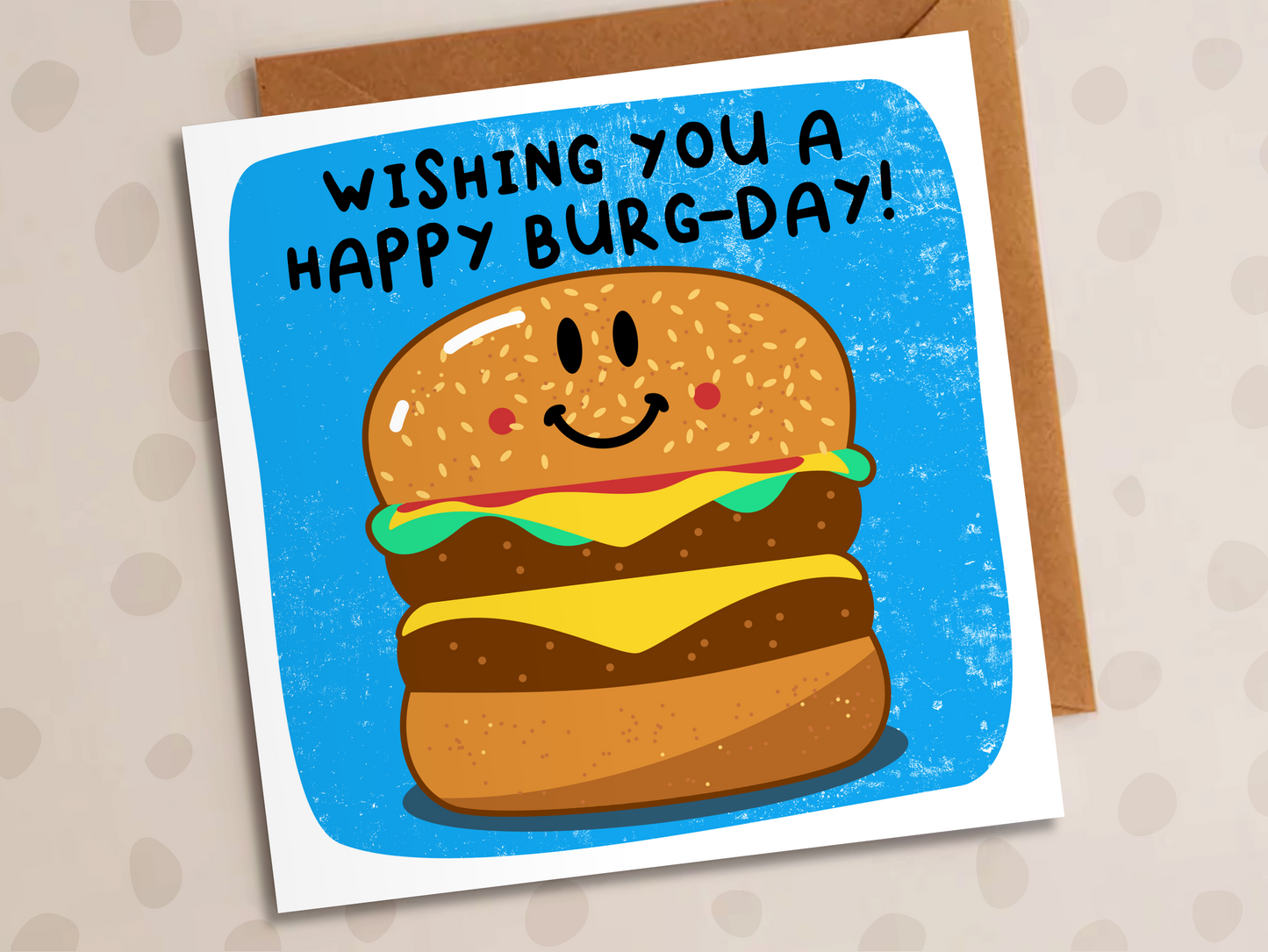 Happy Burg-Day Card, Birthday, Burger Bun